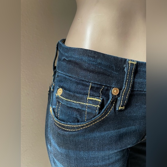 $189 WOMENS NWT 7 SEVEN FOR ALL MANKIND JEANS KIMMIE BOOT DARK BLUE SZ 23, 25 - Picture 6 of 9
